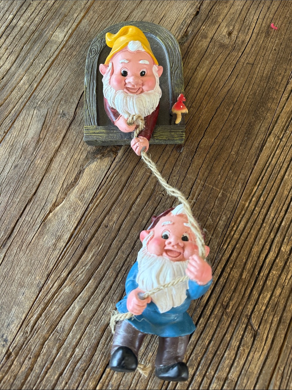 Whimsical 2-Piece Garden Gnome Wall Décor - Yellow & Blue